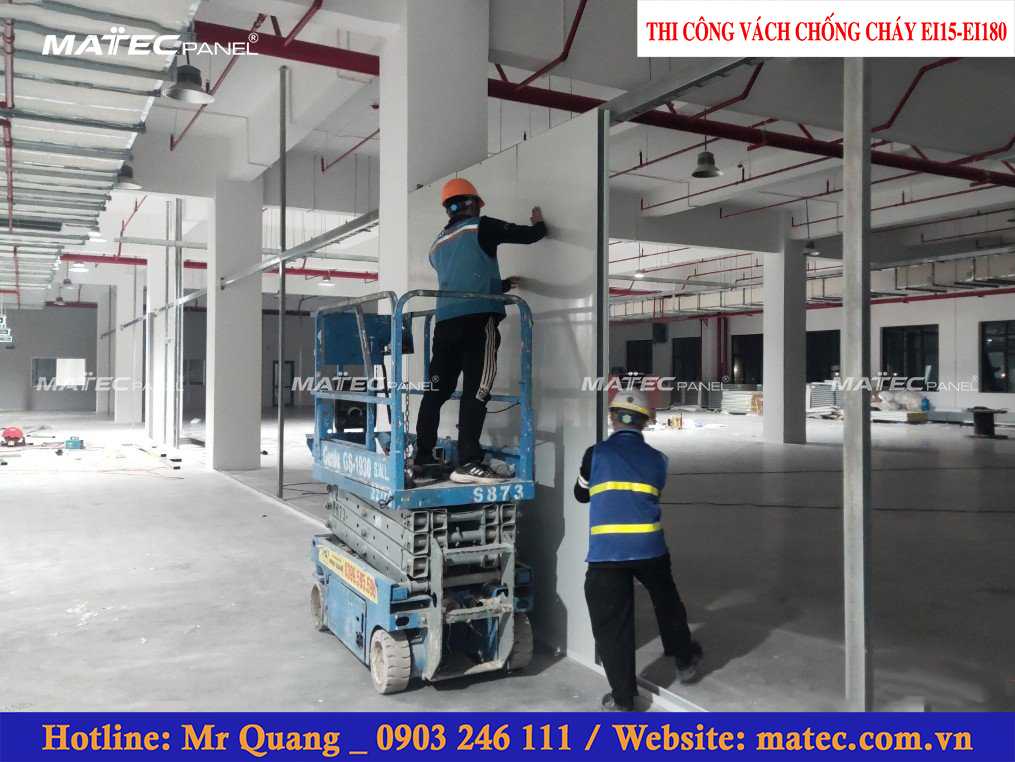 Matec Panel thi công Vách Panel Ngăn Cháy đạt chuẩn chất lượng